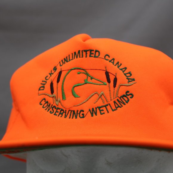 Vintage Hunting Hat - Ducks Unlimited Neon Orange - Adult Snapback - Picture 2 of 8